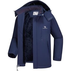 Camel Crown Men's Blue Hooded Winter Jacket XXXL Waterproof Insulated New W/ Tag